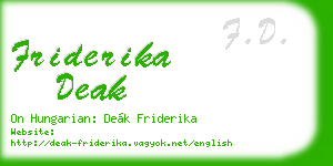 friderika deak business card